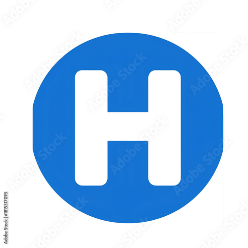 Blue glossy square medical cross button icon