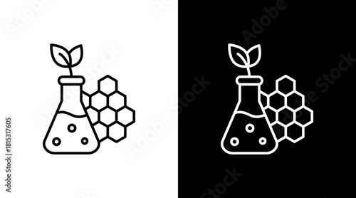 Biotechnology White Icon Set Design