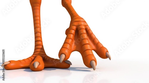 Cartoon stork’s legs and feet close-up, designed for learning animal parts for preschool and toddlers.