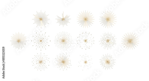 Golden sparkle particles isolated on