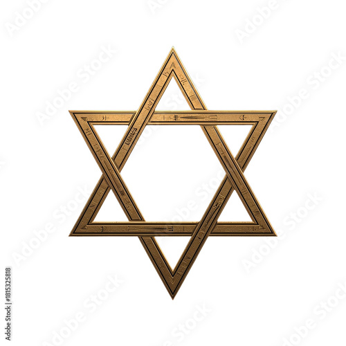 Star of David: A meticulously crafted Star of David shines with symbolic resonance, its interwoven triangles embodying spiritual depth and heritage.