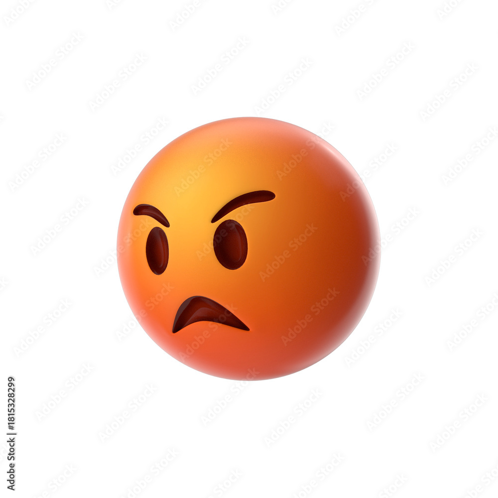 Fototapeta premium Angry emoji face side view