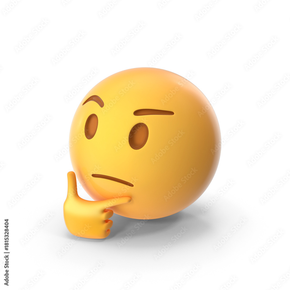 Fototapeta premium Thinking emoji side view face avatar
