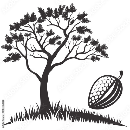 raisin tree on white background 