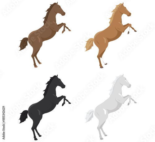 躍動する馬イラスト