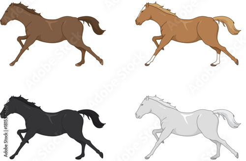 躍動する馬イラスト