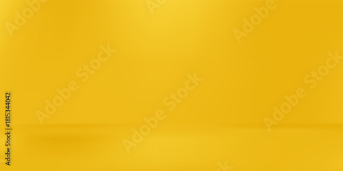 Studio backgrounds. yellow walls for photography space vector simple set with bright gradient spotlight abstract