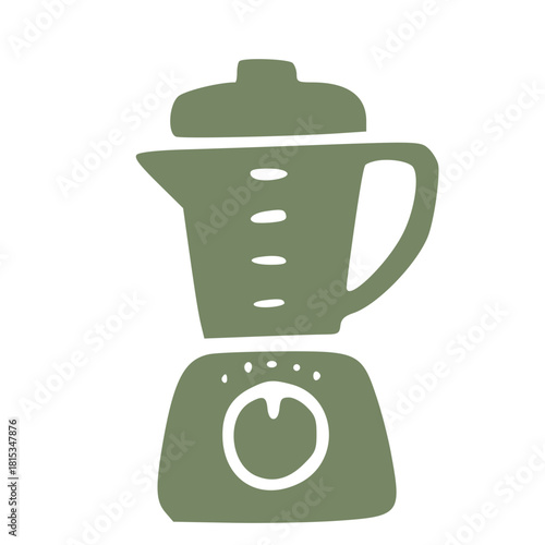Simple Green Kitchen Blender Icon Illustration