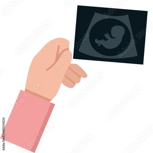 Hand Holding Ultrasound Scan Result