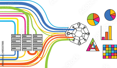 Data Processing and Visualization with Colorful Connections.