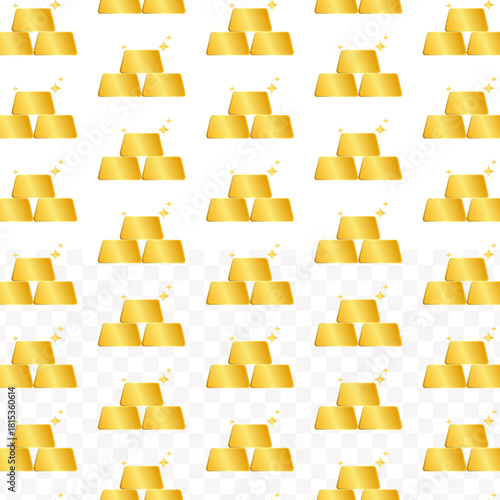 Modern Seamless Stacked Gold Bar Pile Precious Pattern Illustration