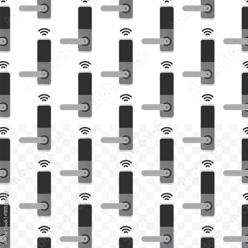 Modern Flat Style Smart Lock Seamless Pattern Home Security Concept