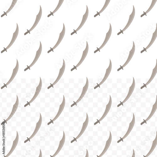 Flat Simple Sword Repeating Pattern Design on Isolated Background