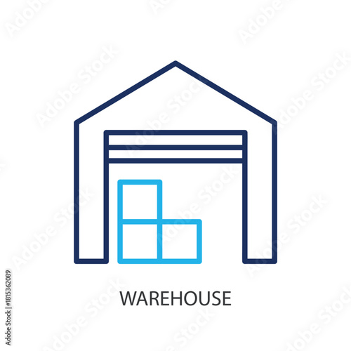 Warehouse thin line icons. Original vector illustration.