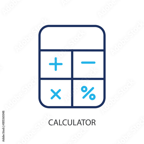Calculator thin line icons. Original vector illustration.