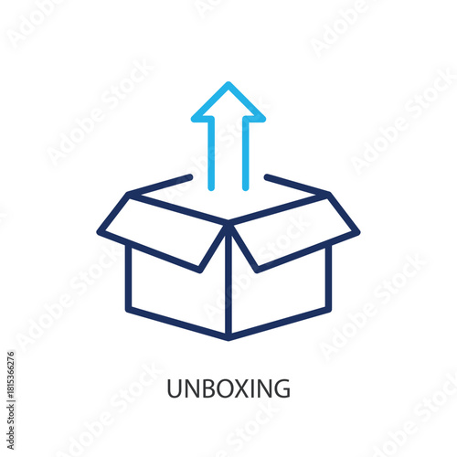 Unboxing thin line icons. Original vector illustration.