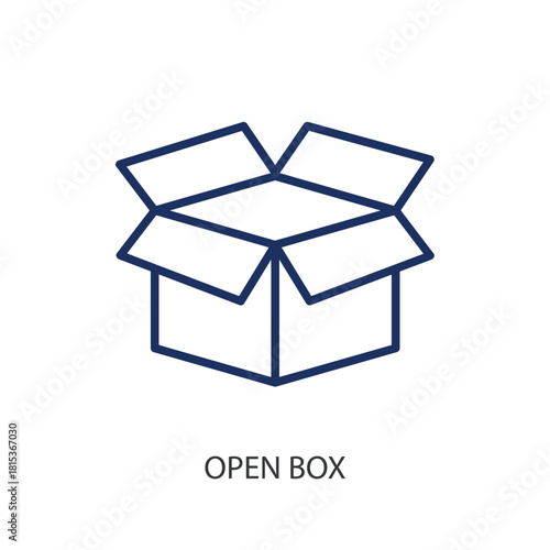 Open box thin line icons. Original vector illustration.