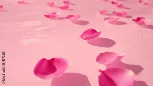 Captivating rose petal display soft pink flower, natures beauty, romance, and tranquility captured, gentle unfolding of serene elegance for your