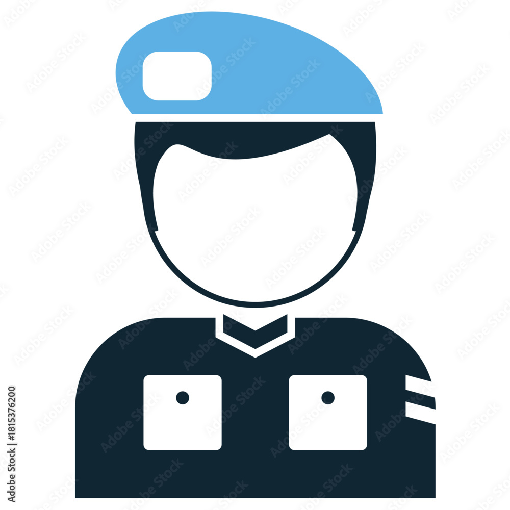 Fototapeta premium Army Icon Vector Ideal for general military graphics, defense, armed forces, and organization concepts.