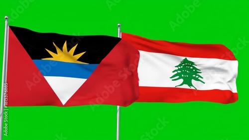 Antigua Barbuda Lebanon Unity Patriotism Symbolism National Flags Waving Pride International Relations Diplomatic Government Nation Hope