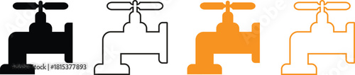 Faucet icon in different style. Faucet vector icons designed in outline, solid, colored, filled, gradient, and flat style. Symbol, logo illustration. Vector