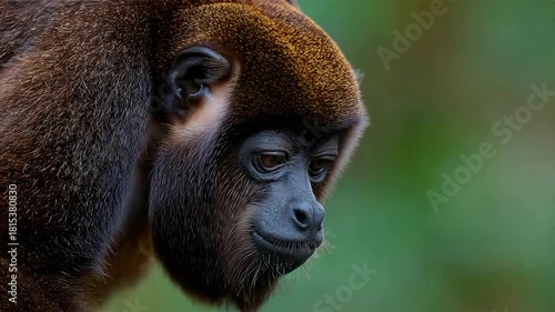 Wallpaper Mural Majestic Woolly Monkey Portrait in Lush Green Amazon Rainforest. Torontodigital.ca