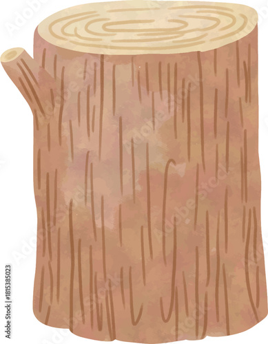 Wooden Tree Stump Illustration – Natural Log Clipart