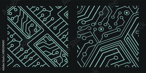 Glowing digital circuit board abstract pattern vector