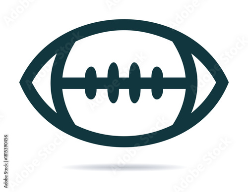 American football ball vector icon, bold outline, simple minimal style — stock vector