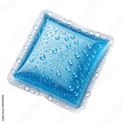 Cooling gel pack with refreshing water droplets offers instant relief and soothing comfort