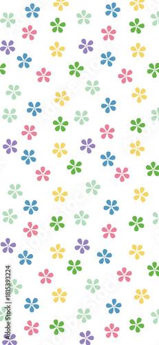 Colorful flower pattern, cute floral phone wallpaper, cheerful spring vibe mobile background