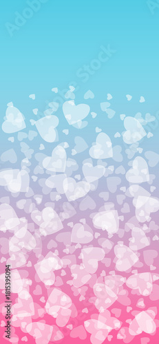 Floating heart gradient, romantic love pattern phone wallpaper, gentle dreamy tone mobile background
