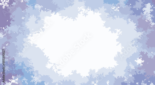 Winter Wonderland Snowflake Frame in Pastel Blues and Purples