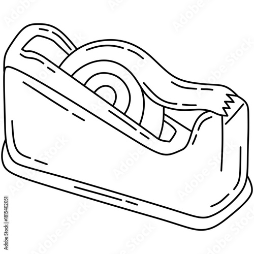 doodle tape dispenser outline style