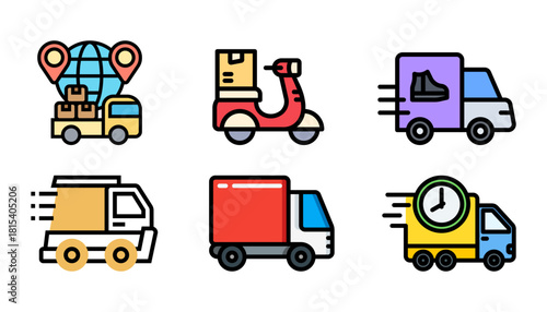 Premium Delivery Icon & Vector Pack | Fast Delivery, Delivery Bike, Delivery Truck, Emergency Delivery Illustrations