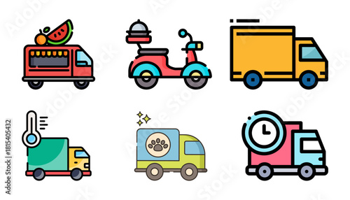 Premium Delivery Icon & Vector Pack | Fast Delivery, Delivery Bike, Delivery Truck, Emergency Delivery Illustrations