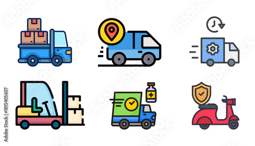 Premium Delivery Icon & Vector Pack | Fast Delivery, Delivery Bike, Delivery Truck, Emergency Delivery Illustrations