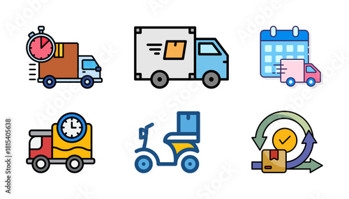 Premium Delivery Icon & Vector Pack | Fast Delivery, Delivery Bike, Delivery Truck, Emergency Delivery Illustrations