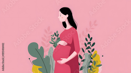 Serene Pregnant Woman Embracing Motherhood Amidst Nature