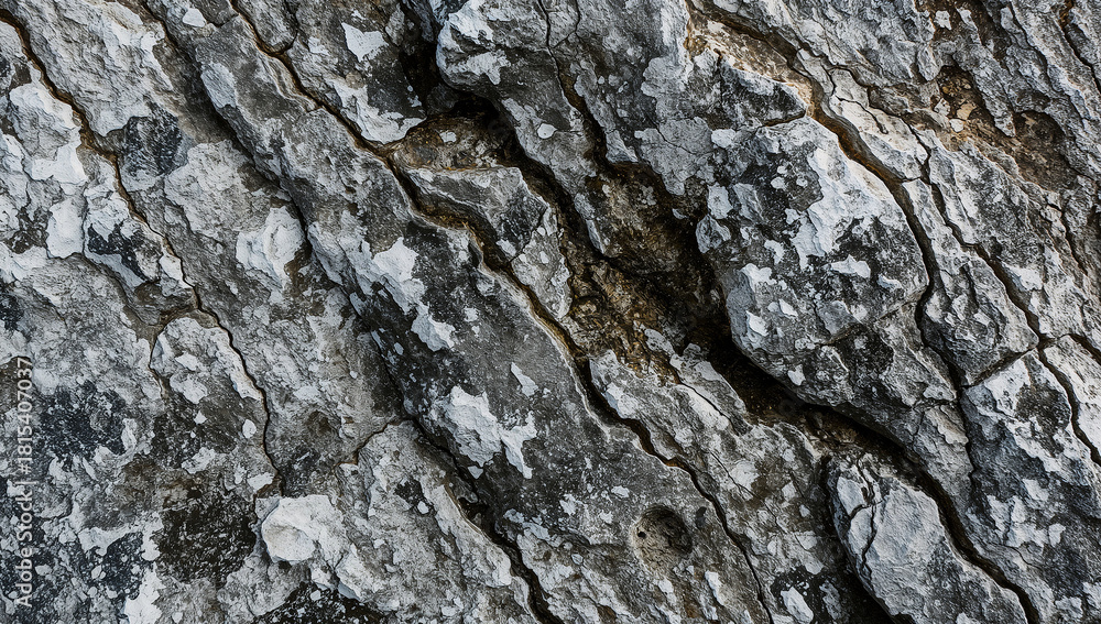 Fototapeta premium Textured grey rock formation with detailed surface features