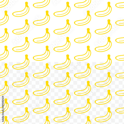 Flat Seamless Banana Smoothie Refreshment Drink Tropical Fruit Pattern