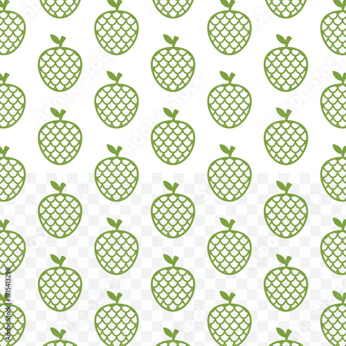 Simple Flat Illustration Custard Apple Smoothie Drink Seamless Repeat Pattern