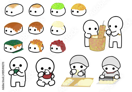 Mochi characters, OC eats mochi, OC cookes mochi