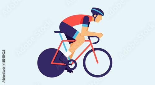 Dynamic cyclist sprinting in a race, showcasing speed and endurance, perfect for fitness brands and sports campaigns, originally a scalable graphic