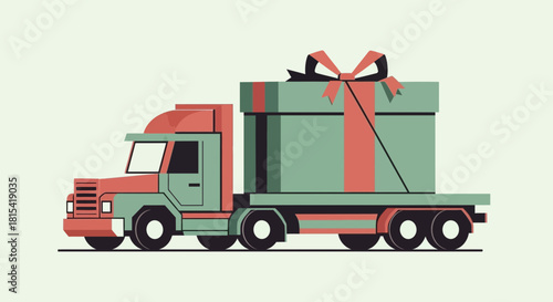 Delivering joy this season with a retro style gift truck perfect for holiday ads, festive promotions, and creative seasonal marketing campaigns