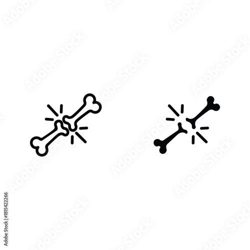 Bone fracture pain icon representing medical injury or damage