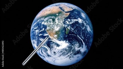 Wallpaper Mural Earth Viewed Through a Test Tube Representing Scientific Exploration and Environmental Awareness in a Global Context Torontodigital.ca