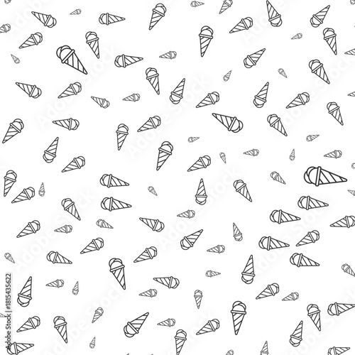Flat Design Sweet Pink Popsicle Delicious Ice Cream Seamless Pattern