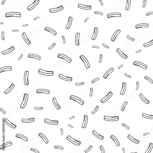 Cartoon Style Hot Sausage Seamless Pattern Repeatable Grill Cookout Background