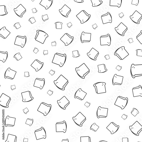 Flat Lay Seamless Sliced Bread Food Graphic Element Pattern